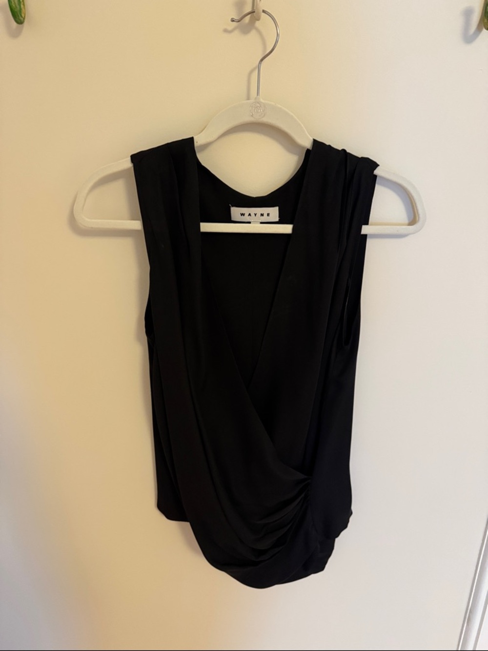 Black silk low cut top